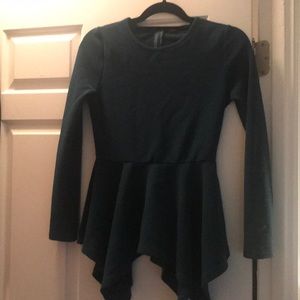 Zip Back Asymmetrical Hem Solid Top